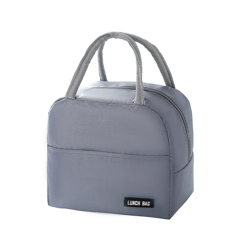 Solid Color Thickened Insulated Lunch Tote Bag, Portable Thermal Cooler Lunch Bag, Reusable Waterproof Food Carrier Bag, Leakproof Lunch view 4