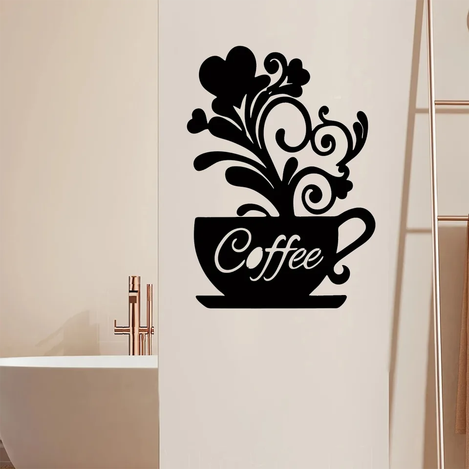 Vintage Industrial Coffee Wall Art Sign - Rustic Metal Tin Sign For Coffee Shop