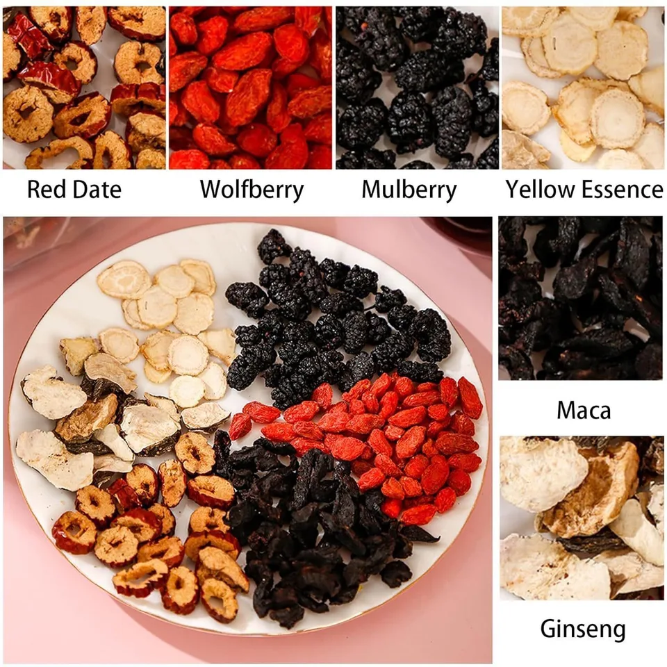 25bags Kidney Tea Formula Ginseng Five Treasure Tea Combination Scented Tea Eight Treasure Tea Red Date Wolfberry Tea Men's Tea Health Tea view 3