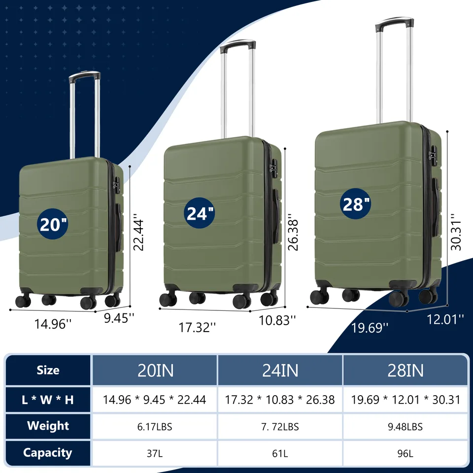 Hard Shell Carry On Suitcase, ABS Spinner Wheel Luggage, Lightweight And Expandable Rolling Travel Bag view 7