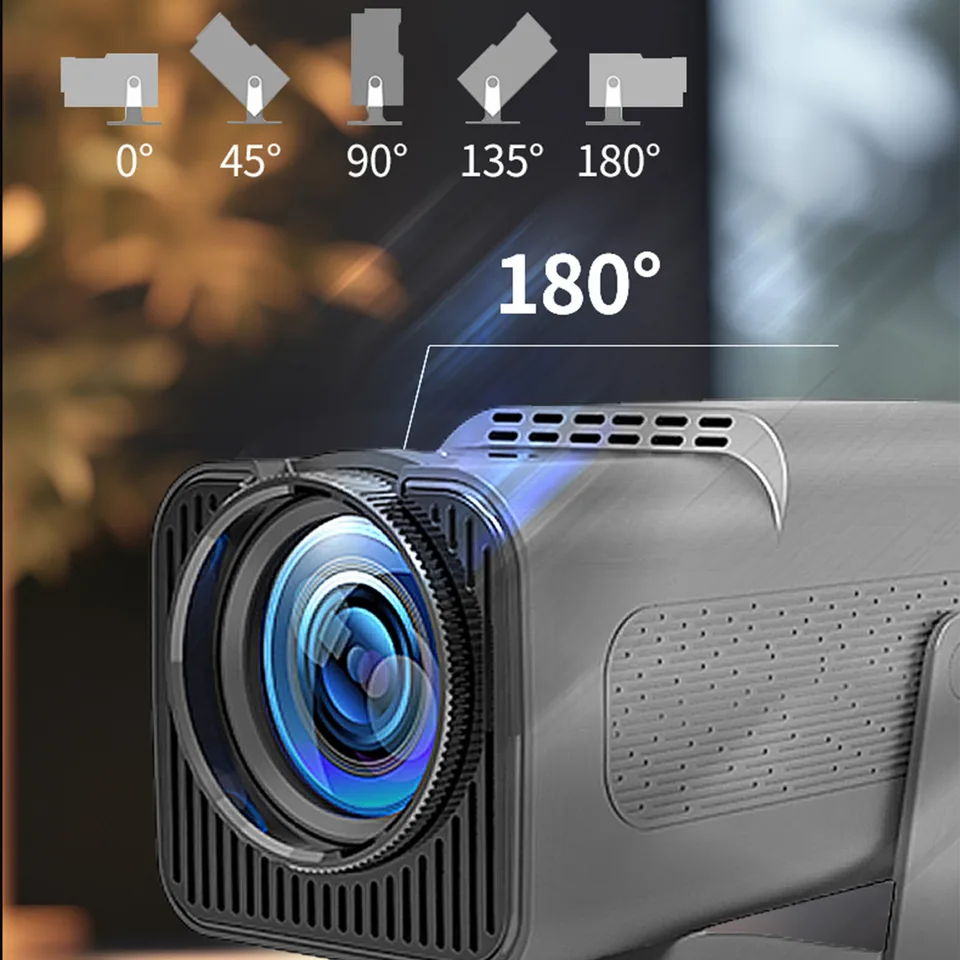 Projector HD For Home Theater Office 360 Degree Rotatable PTZ Portable Mini HY320 AU Plug 110‐220V Black view 3