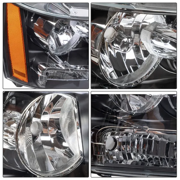 Fit For 2007-2014 Chevy Avalanche Tahoe Suburban Amber Corner Black Headlights view 3