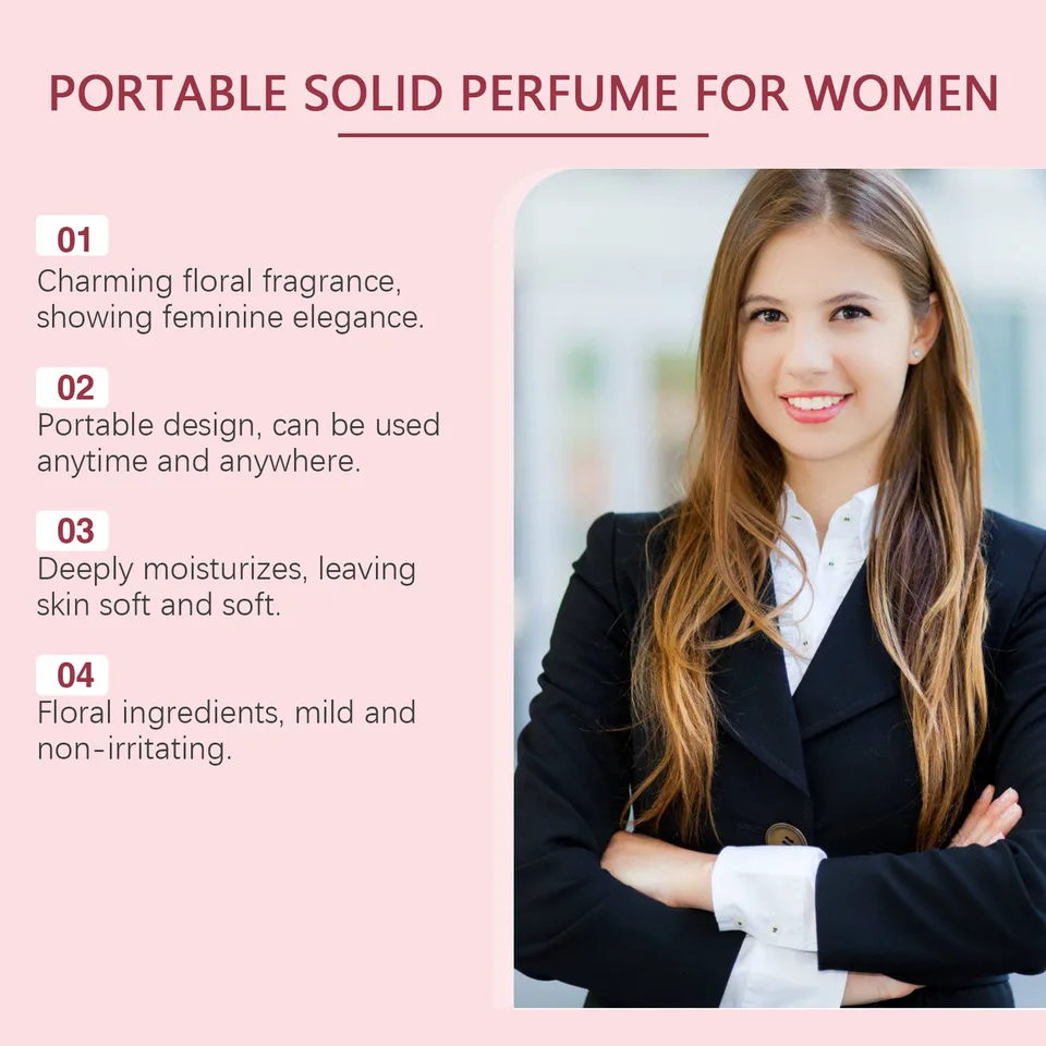 Women Floral Solid Perfume, Long Lasting Light Fragrance Portable Solid Scent Balm view 2