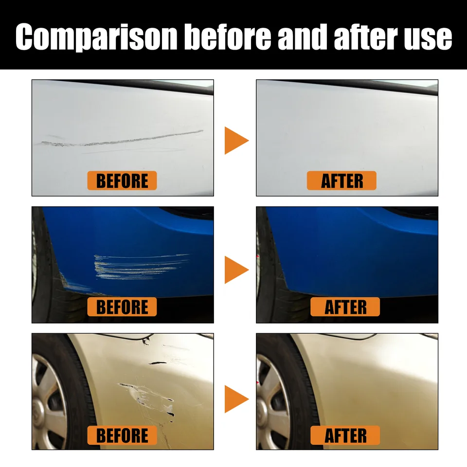 Car Scratch Repair Wax, Auto Paint Scratch Remover With Sponge & Towel, Restores Faded Car Paint, Removes Oxidation Stains Water Marks view 3