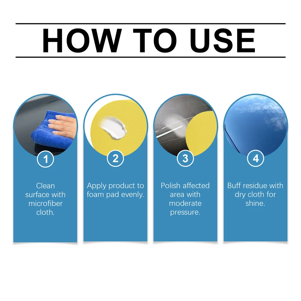 Car Scratch Remover Paste, Universal Auto Paint Scratch Repair Cream For All Car Colors, Remove Scratches, Water Marks & Swirl Marks With Sponge view 4