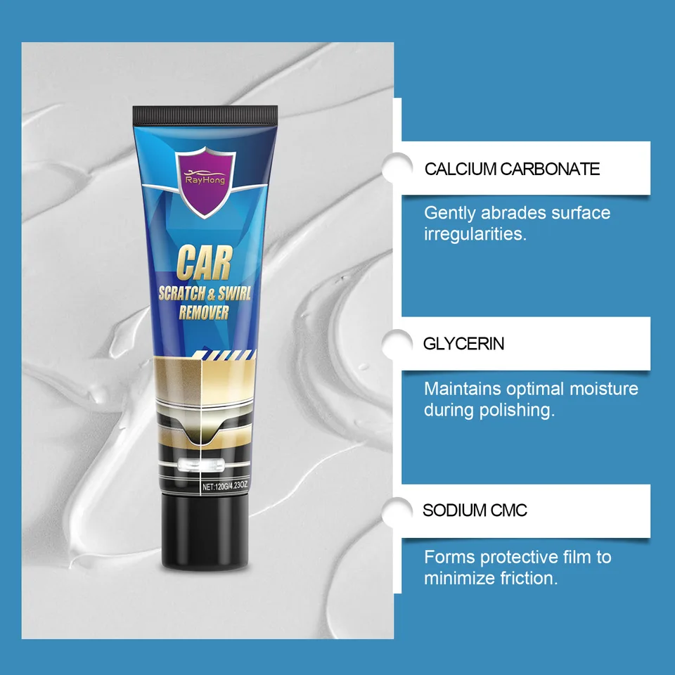 Car Scratch Remover Paste, Universal Auto Paint Scratch Repair Cream For All Car Colors, Remove Scratches, Water Marks & Swirl Marks With Sponge view 2