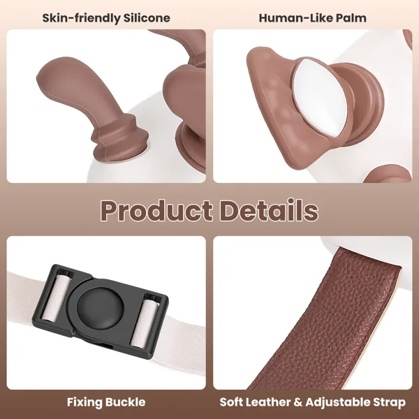 Adjustable Strap Neck Massager, 3 Intensity 2 Heat Levels Cordless Deep Tissue Massager For Neck Shoulder Back, Travel Office Home Use view 2