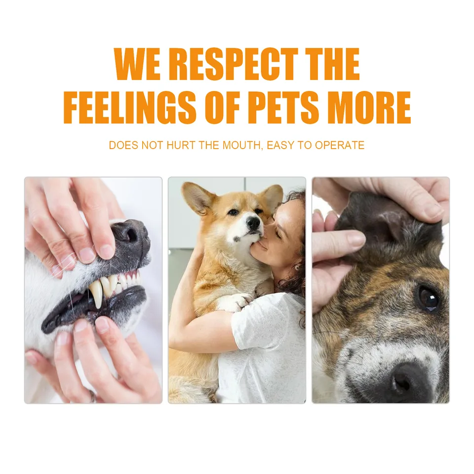 50 Pcs Pet Cleaning Finger Wipes, Dog Cat Dental Finger Cot For Plaque Tartar Tear Stain Ear Cleaning view 2
