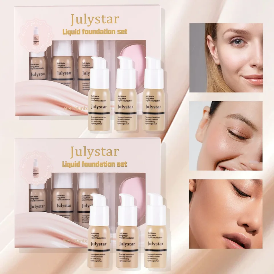 Concealer Long Lasting Makeup Setting Without Taking Off Makeup Liquid Foundation Facial Natural Moisturizing Foundation Make-up Set view 4