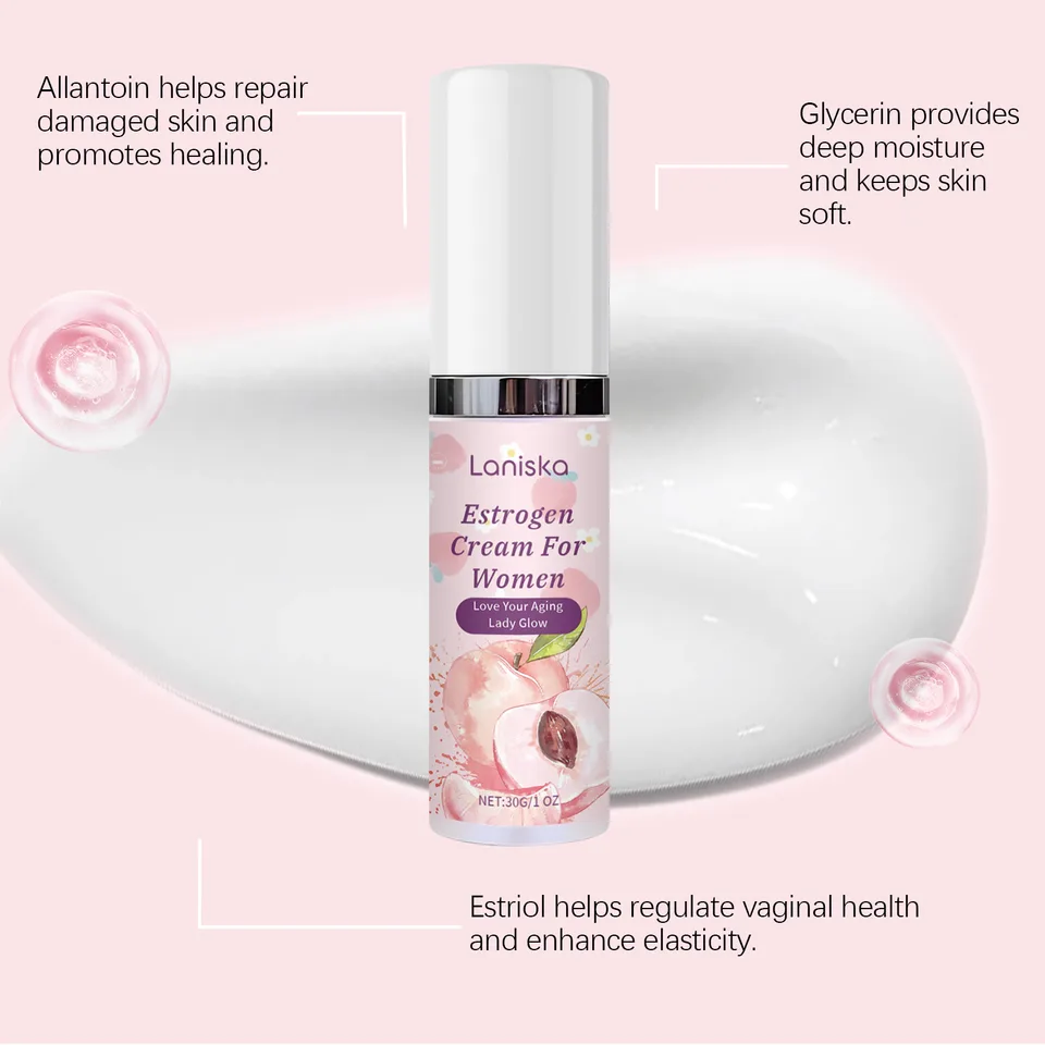 Women's Estrogen Intimate Care Cream, Gentle Private Repair Lotion With Estriol, Glycerin & Allantoin, Relieve Dryness & Discomfort, 30g view 4