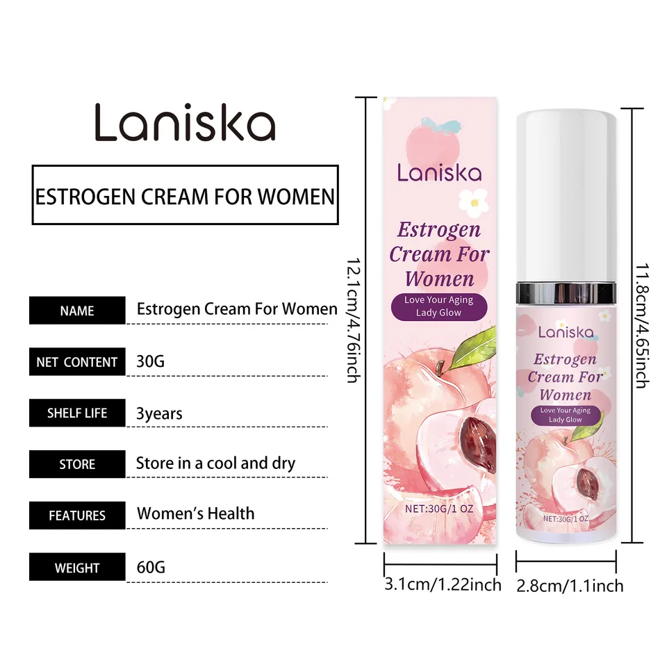 Women's Estrogen Intimate Care Cream, Gentle Private Repair Lotion With Estriol, Glycerin & Allantoin, Relieve Dryness & Discomfort, 30g view 10