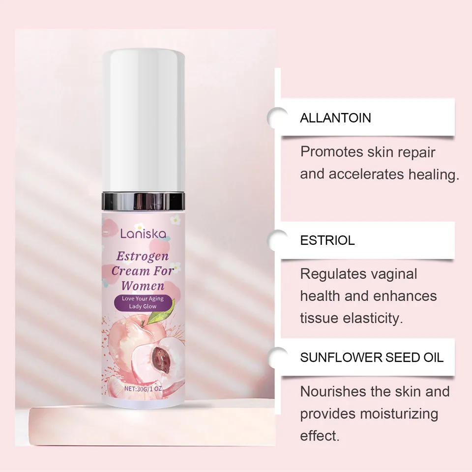 Women's Estrogen Intimate Care Cream, Gentle Private Repair Lotion With Estriol, Glycerin & Allantoin, Relieve Dryness & Discomfort, 30g view 3