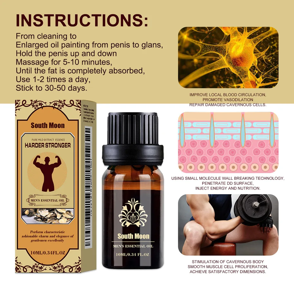 Men's Care Essential Oil, Natural Jojoba & Ophiopogon Extract Massage Oil For Private Area, Improve Blood Circulation, Nourish & Boost Vitality, 10ml view 3