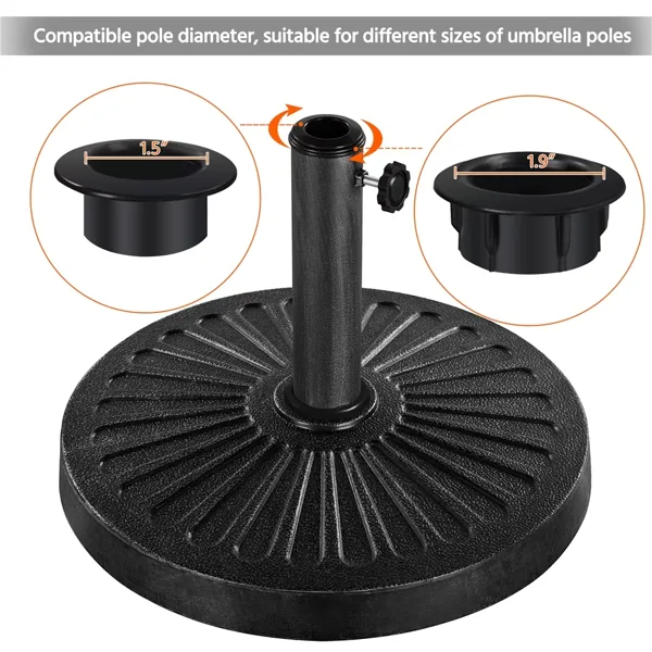 30 Lb Heavy Duty Iron Patio Umbrella Base 18in For Outdoor, Black Shipment From Walmart view 3