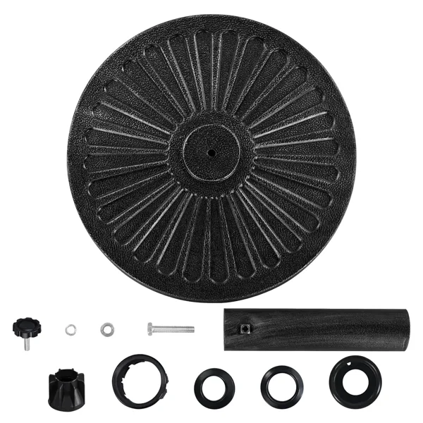 30 Lb Heavy Duty Iron Patio Umbrella Base 18in For Outdoor, Black Shipment From Walmart view 2