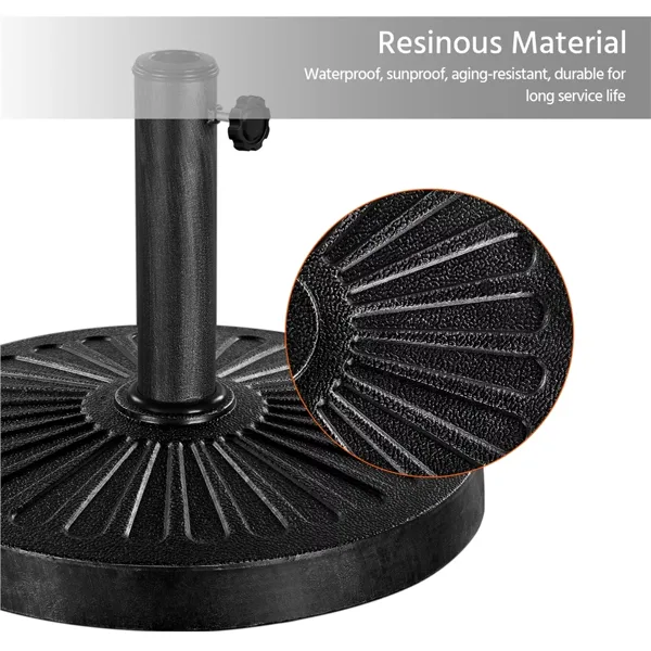 30 Lb Heavy Duty Iron Patio Umbrella Base 18in For Outdoor, Black Shipment From Walmart view 4