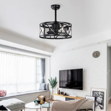 20''Industrial Ceiling Fan With Remote Control,3 Speed,AC Motor, Timing,5 PC Blades Small Size Ceiling Fan- For Bedroom, Living Room--NOT view 2