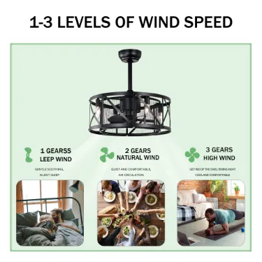 20''Industrial Ceiling Fan With Remote Control,3 Speed,AC Motor, Timing,5 PC Blades Small Size Ceiling Fan- For Bedroom, Living Room--NOT view 3