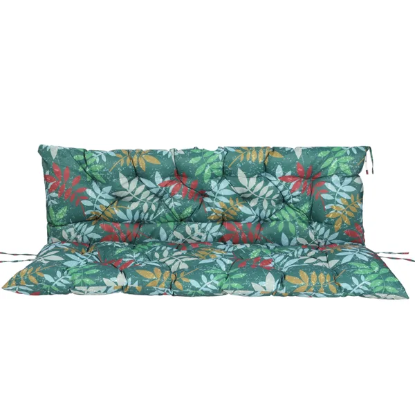 Outdoor Swing Cushions 70 Inch, Waterproof 4i Thick Porch Swing Cushion Replacement With Backrest And Ties, Comfortable 2-3 Seat Pation Swing Pad For Backyard, Garden, Lawn, Outdoor Furniture-Flower