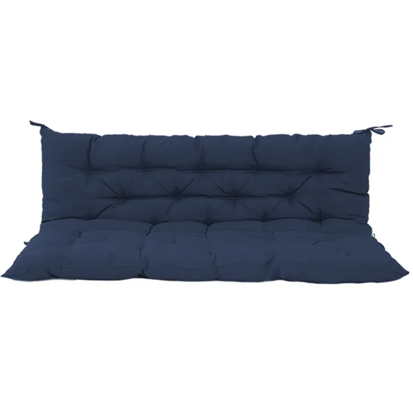 Outdoor Swing Cushions 60 Inch,Waterproof 4in Thick Porch Swing Cushion Replacement With Backrest And Ties,Comfortable 2-3 Seat Pation Swing Pad For Backyard,Garden,Lawn,Outdoor Furniture Dark Blue