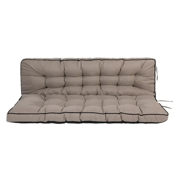 Outdoor Swing Cushions 55 Inch,Waterproof 4in Thick Porch Swing Cushion Replacement With Backrest And Ties,Comfortable 2-3 Seat Pation Swing Pad For Backyard,Garden,Lawn,Outdoor Furniture