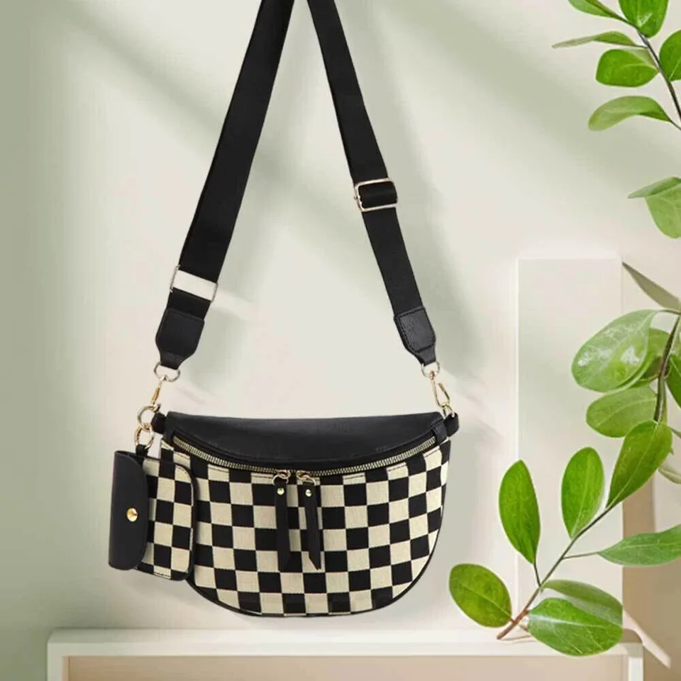 Only Self Pickup---Ladies' Trendy Checkerboard Pattern Portable Bag view 9