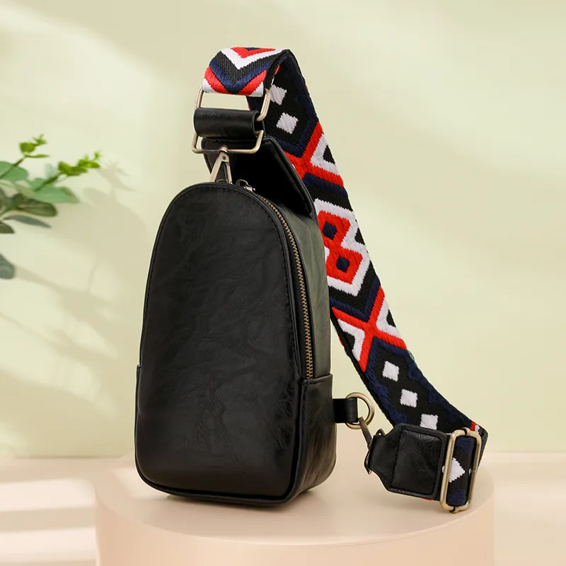 Only Self Pickup---Women Chest Bag Sling Bag, Guitar Strap Small Crossbody PU Leather Satchel Daypack view 17