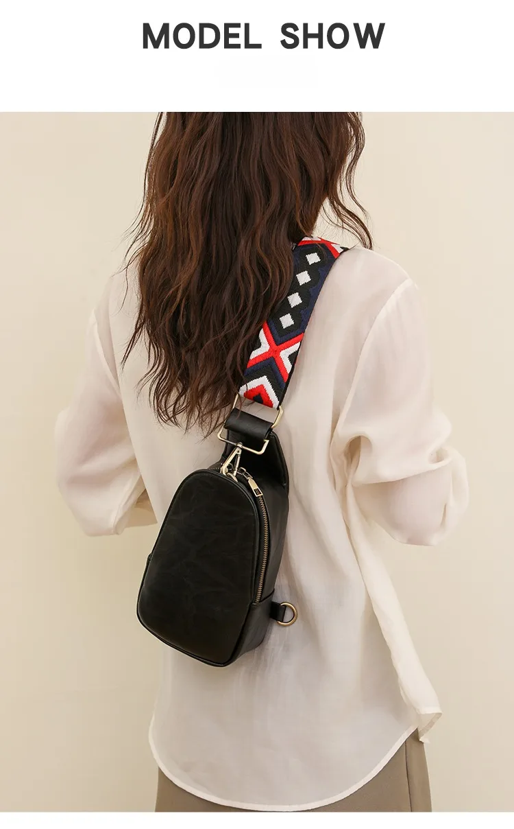 Only Self Pickup---Women Chest Bag Sling Bag, Guitar Strap Small Crossbody PU Leather Satchel Daypack view 20