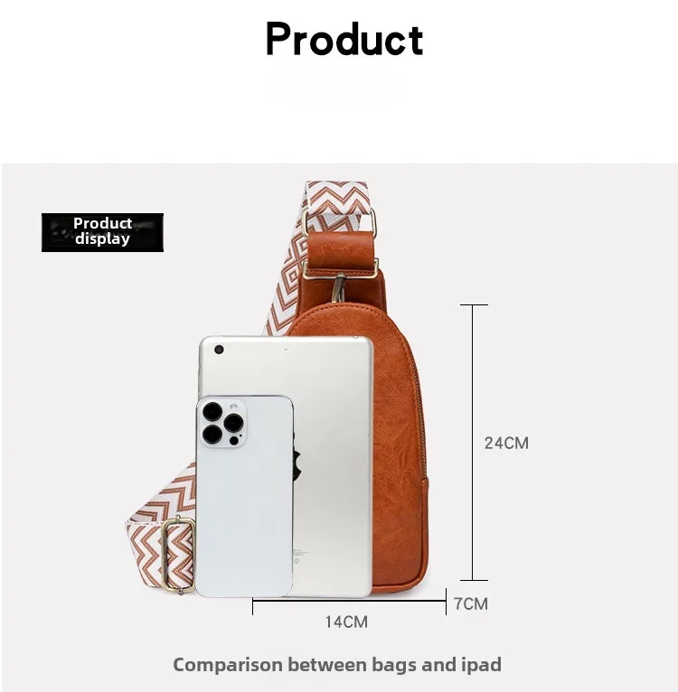Only Self Pickup---Women Chest Bag Sling Bag, Guitar Strap Small Crossbody PU Leather Satchel Daypack view 9