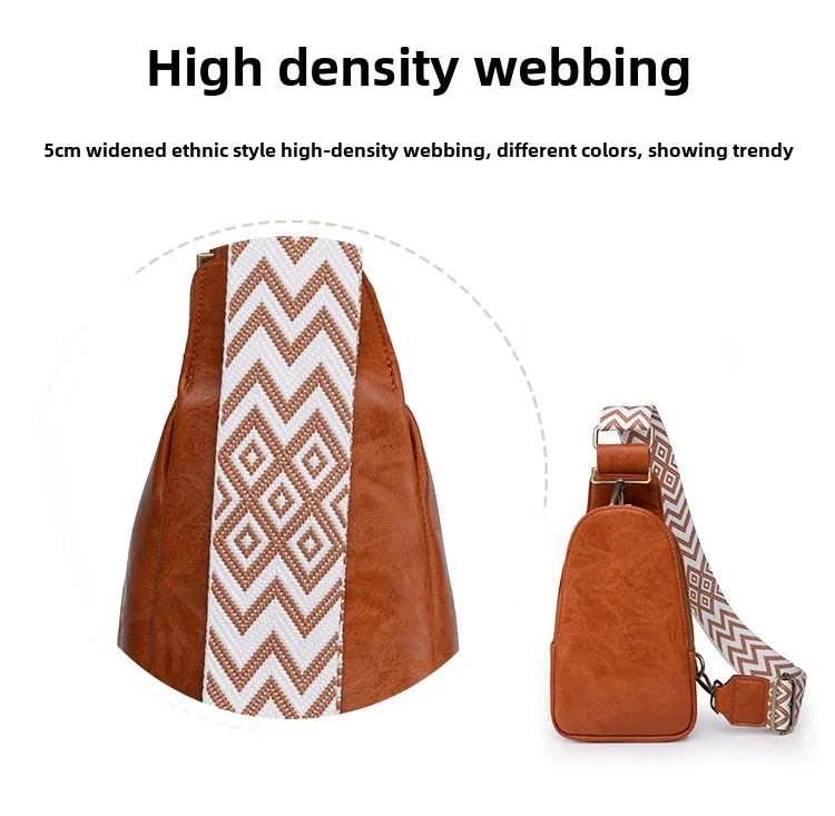 Only Self Pickup---Women Chest Bag Sling Bag, Guitar Strap Small Crossbody PU Leather Satchel Daypack view 19
