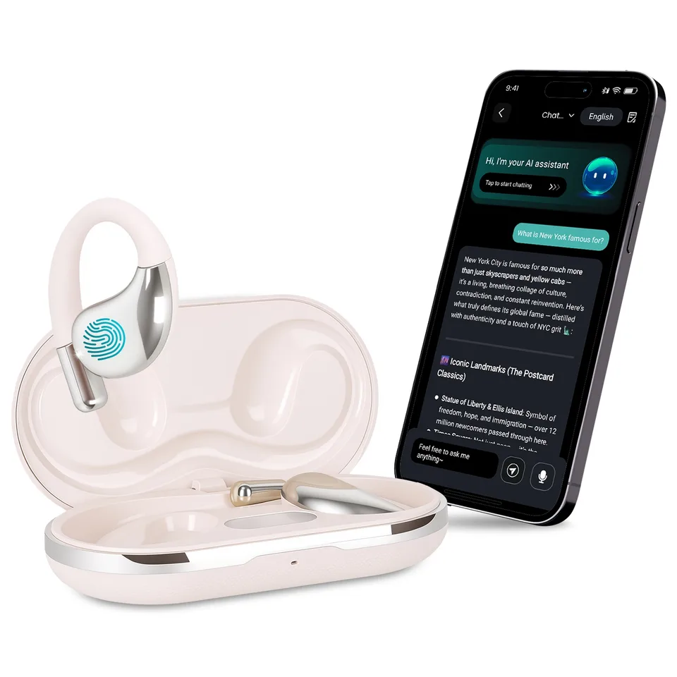 Open-Ear AI Translation Earbuds 165-Language Real-Time AI Headphone Wireless 5.4 Translating Earbuds With Charging Case For Travel Meetings view 8