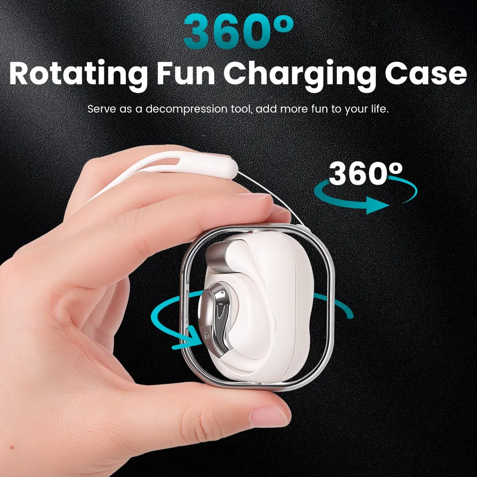 Open-Ear AI Translation Earbuds 165 Language Real Time AI Headphone Wireless 6.0 Translating Earbuds With 360 Degree Rotating Charging Case view 14