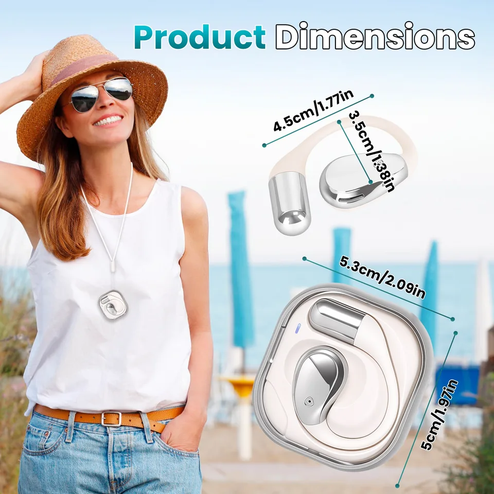 Open-Ear AI Translation Earbuds 165 Language Real Time AI Headphone Wireless 6.0 Translating Earbuds With 360 Degree Rotating Charging Case view 5