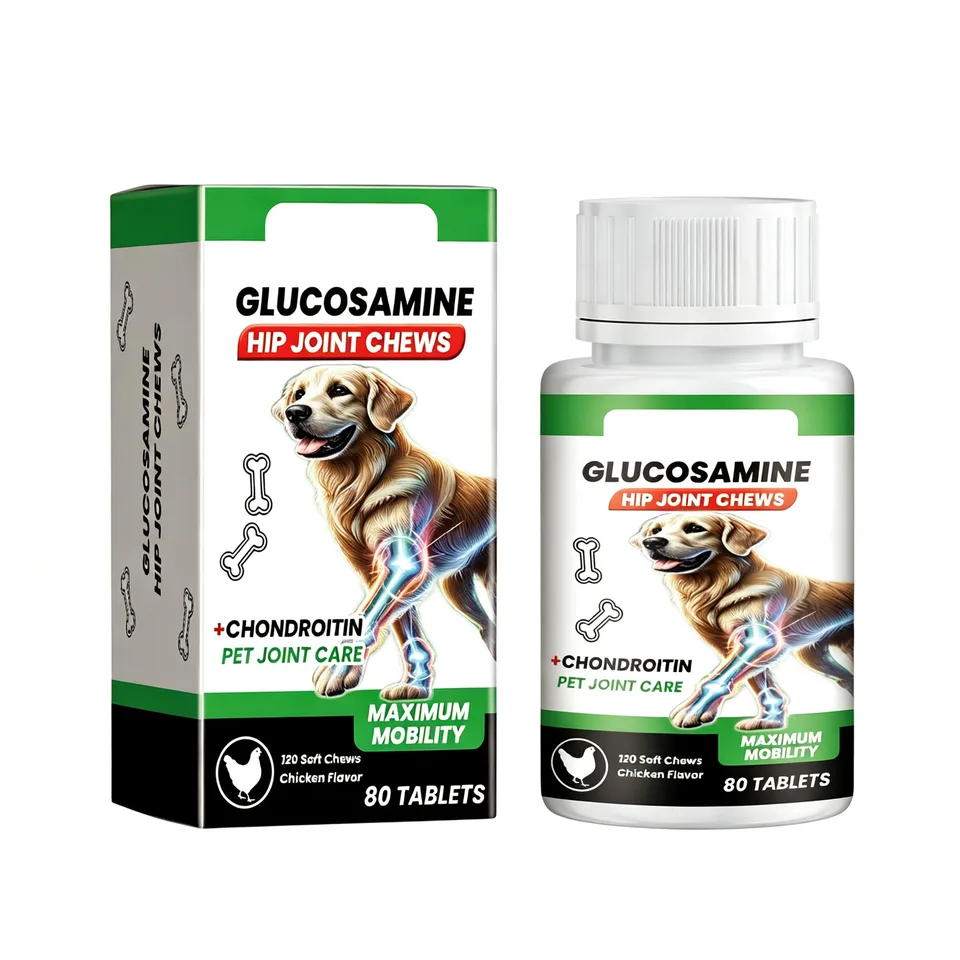 Dog Glucosamine Hip Joint Chews, Chondroitin Joint Support Supplements For All Breeds, Chicken Flavor Soft Chews To Relieve Joint Pain & Boost Mobility