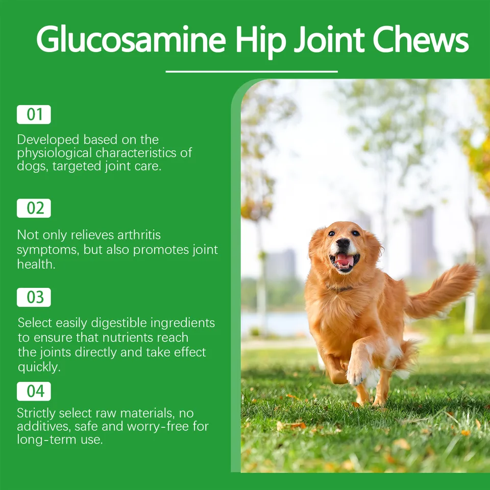 Dog Glucosamine Hip Joint Chews, Chondroitin Joint Support Supplements For All Breeds, Chicken Flavor Soft Chews To Relieve Joint Pain & view 4
