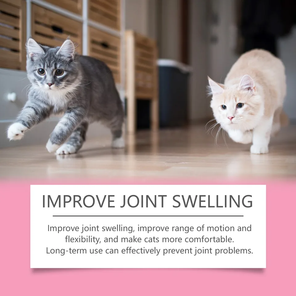 Cat Joint Health Support Tablets, Glucosamine Joint Supplement For All Breeds & Sizes Cats, 80 Count Joint Care Chewable Tablets To Relieve view 2