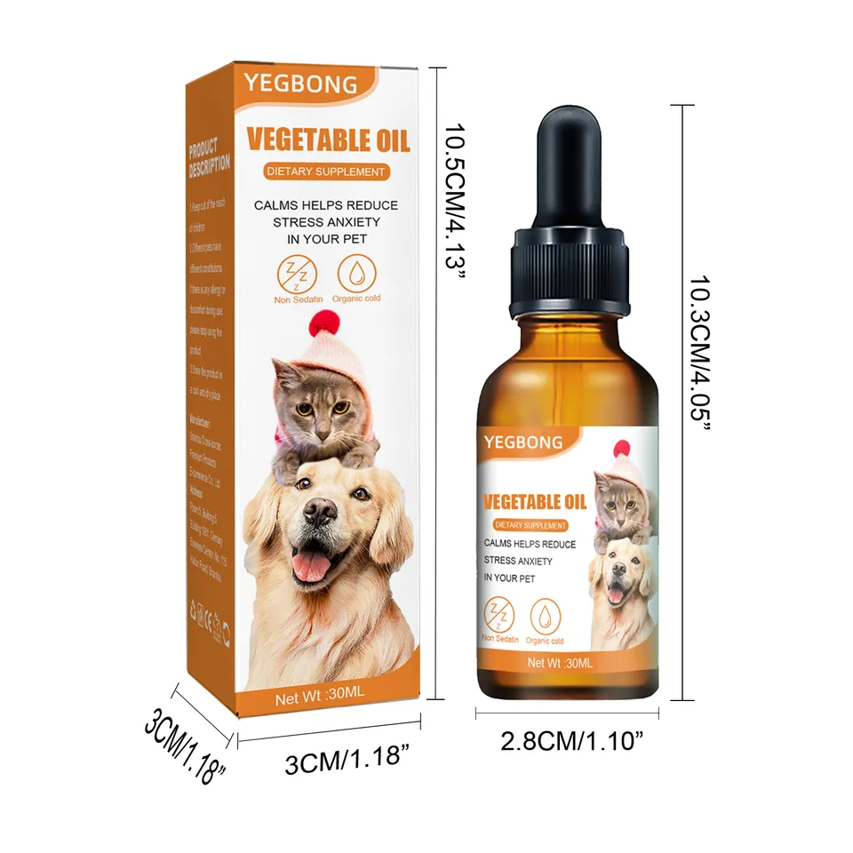 Pet Calming Hemp Oil For Dogs & Cats, Natural Anxiety Relief Supplement, Improve Appetite & Support Pet Health, 30ml view 3