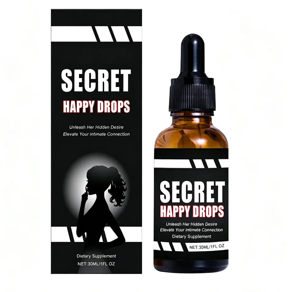 Secret Happy Drops, Intimate Support Supplement With Muira Puama & Tribulus Terrestris Extract, Boost Energy & Enhance Intimate Connection For Couples, 30ml Oral Liquid