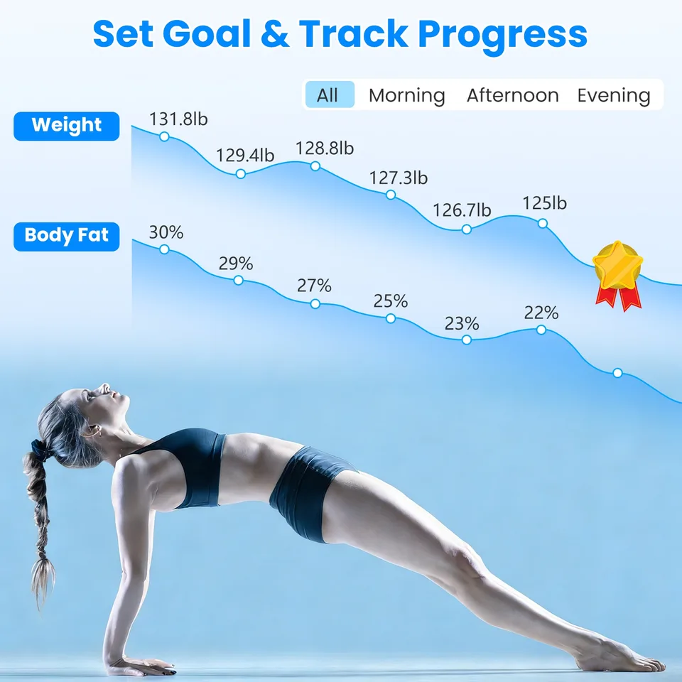 Smart Digital Scale For Body Weight High Accuracy BMI Weight Scale Full Body Composition Analysis Sync With APP 4mm Tempered Glass 397LBS view 3