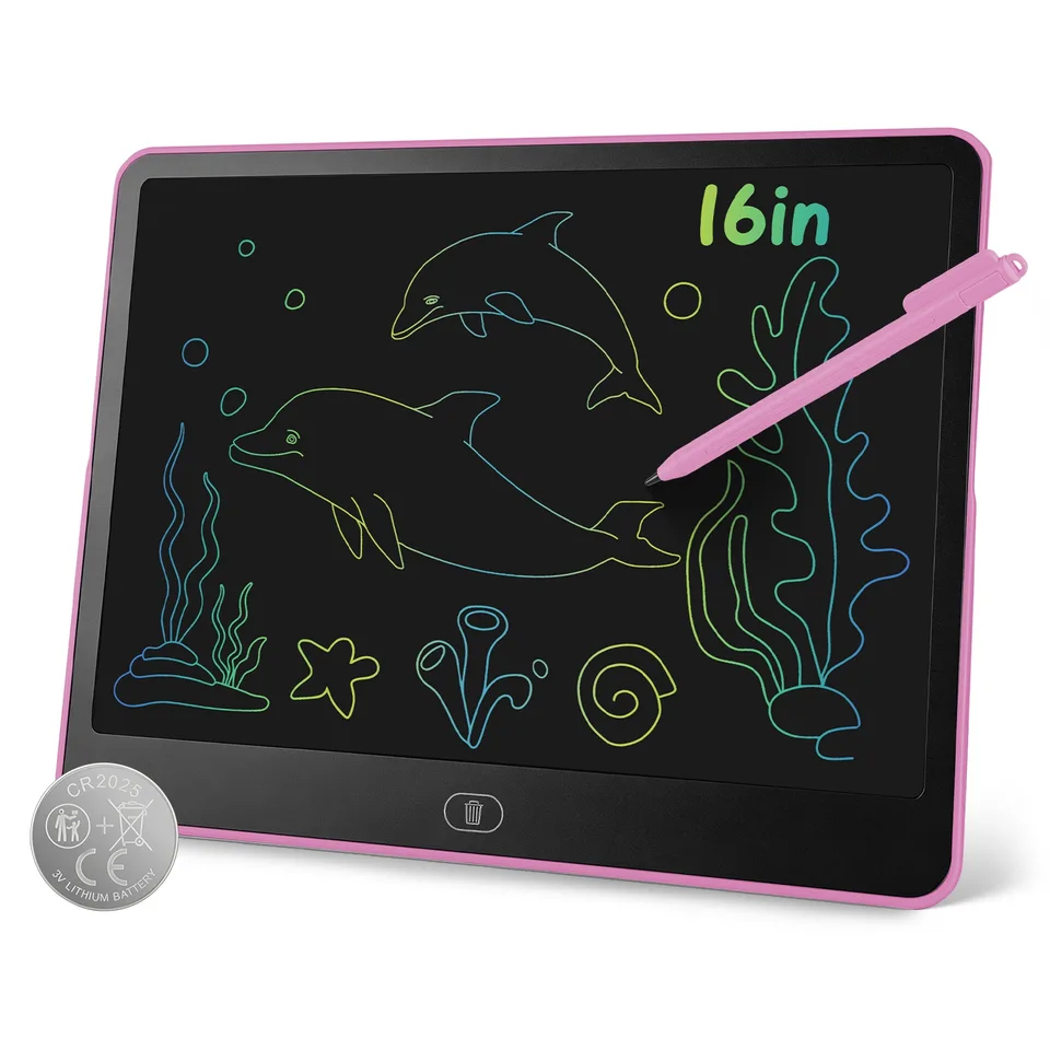 LCD Writing Tablet For Kids, Reusable Doodle Board With Stylus & Lock Function, One-Touch Erase Drawing Pad For Boys Girls Toddler Travel view 13