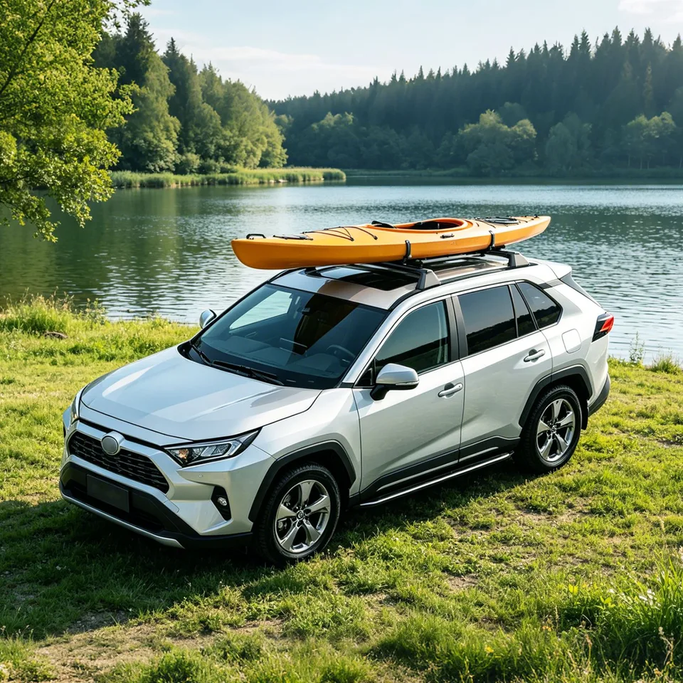 Roof Rack Cross Bars For Fit RAV4 2019-2025 Aluminum Roof Rails Cargo Crossbars For Flush Side Rails Heavy Duty Rooftop Carrier Anti-Theft view 3