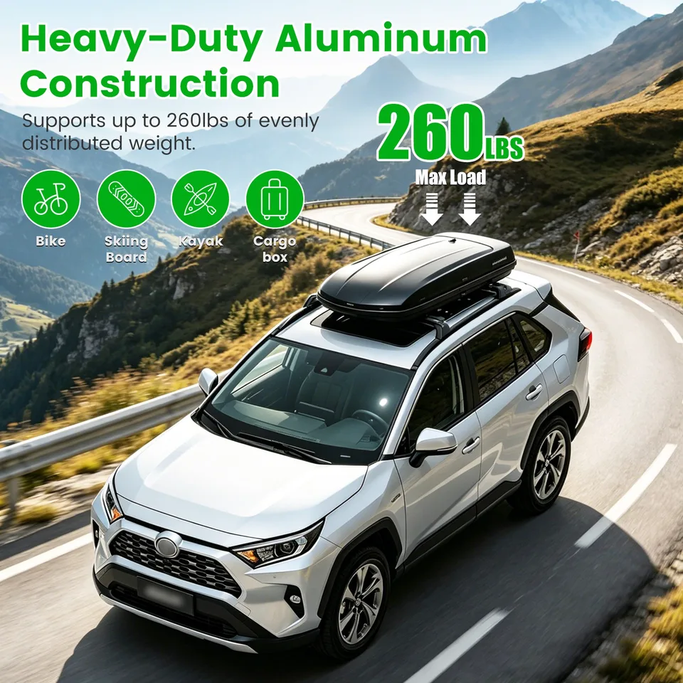 Roof Rack Cross Bars For Fit RAV4 2019-2025 Aluminum Roof Rails Cargo Crossbars For Flush Side Rails Heavy Duty Rooftop Carrier Anti-Theft view 6