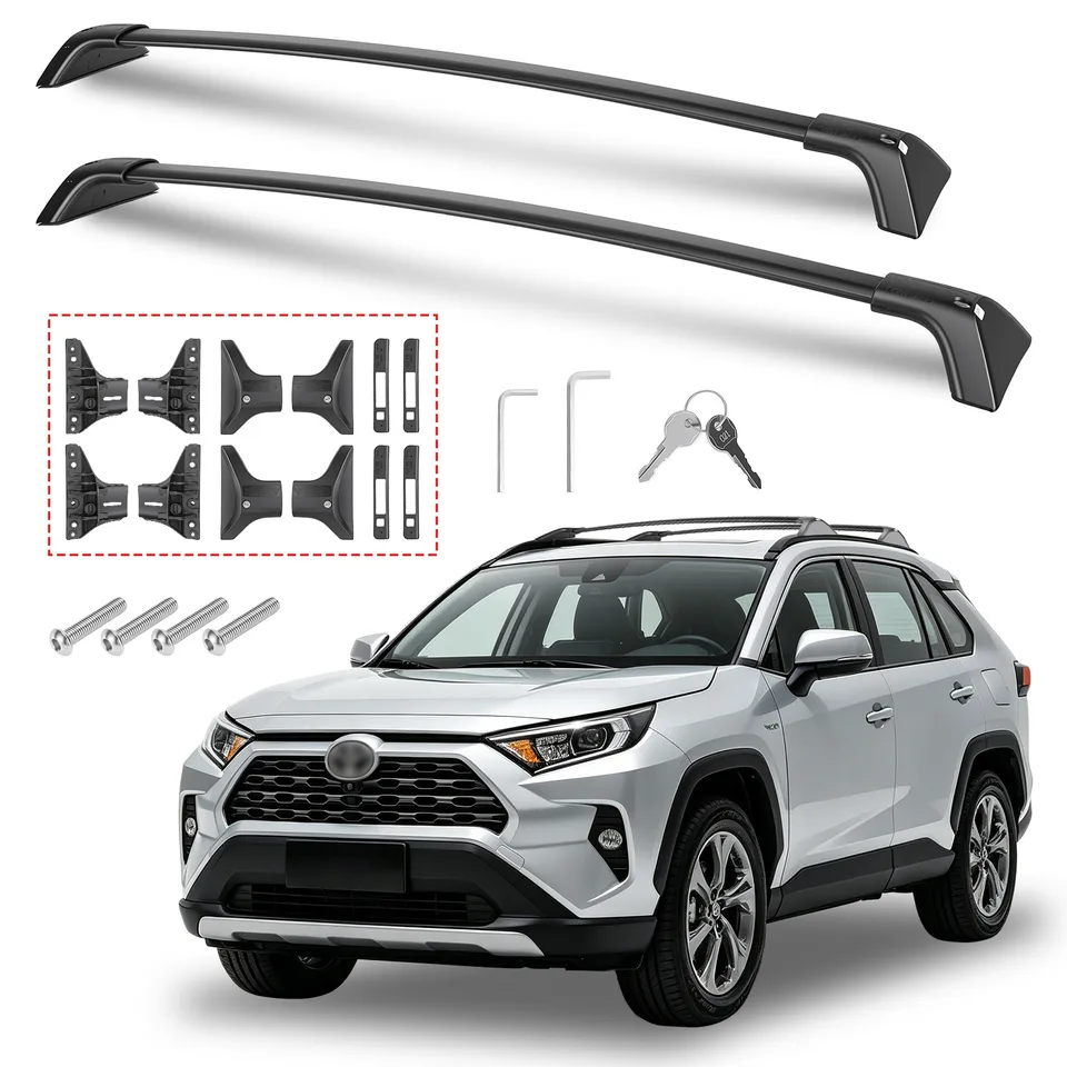 Roof Rack Cross Bars For Fit RAV4 2019-2025 Aluminum Roof Rails Cargo Crossbars For Flush Side Rails Heavy Duty Rooftop Carrier Anti-Theft view 5
