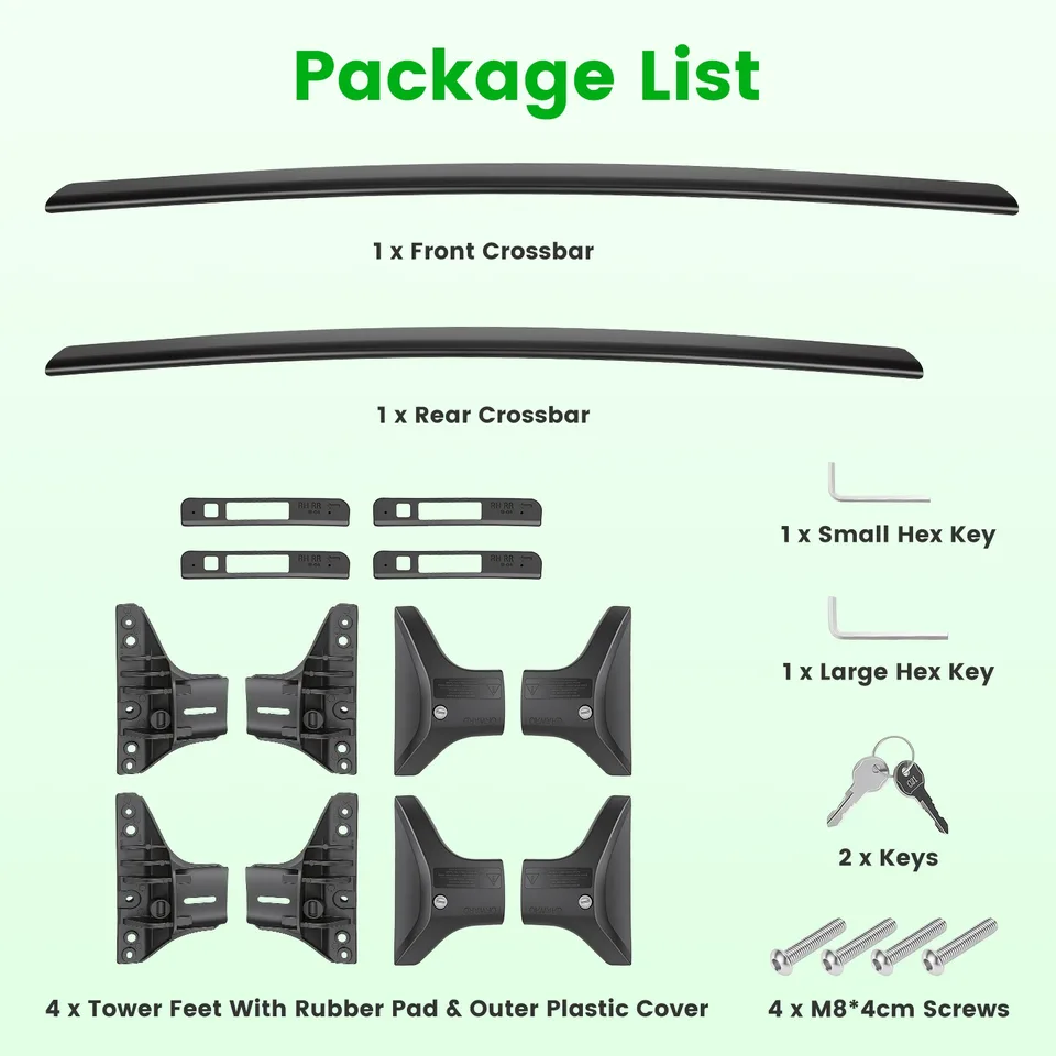 Roof Rack Cross Bars For Fit RAV4 2019-2025 Aluminum Roof Rails Cargo Crossbars For Flush Side Rails Heavy Duty Rooftop Carrier Anti-Theft view 7