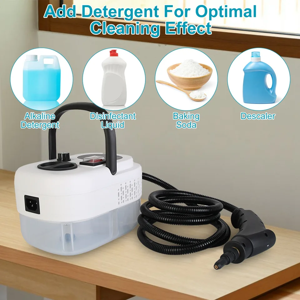 2500W Handheld Steamer Cleaner Multifunctional Little Steamer Powerful High Temp Steam Clean Machine With Gloves For Cleaning Car Detailing Couch Floor Tile Microwave Mattress Bed Bugs Windows view 4