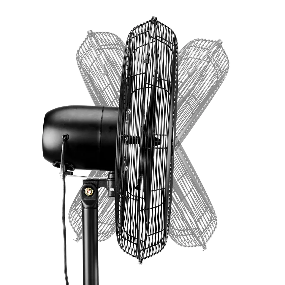 20 Inch Oscillating Pedestal Floor Fan, 5000 CFM High Velocity Standing Fan With BLDC Copper Motor, 4 Speeds Adjustable Height & Tilt Aluminum Blades Metal Industrial Fan For Garage Workshop Comm view 3