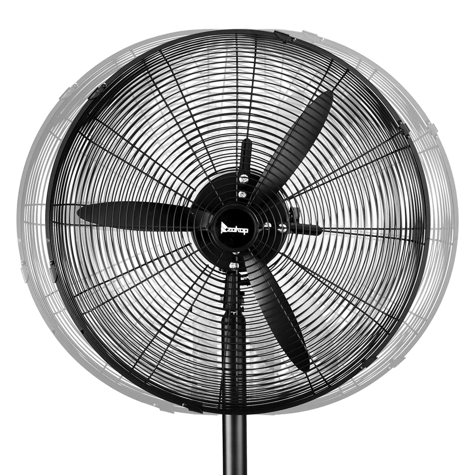 20 Inch Oscillating Pedestal Floor Fan, 5000 CFM High Velocity Standing Fan With BLDC Copper Motor, 4 Speeds Adjustable Height & Tilt Aluminum Blades Metal Industrial Fan For Garage Workshop Comm view 4