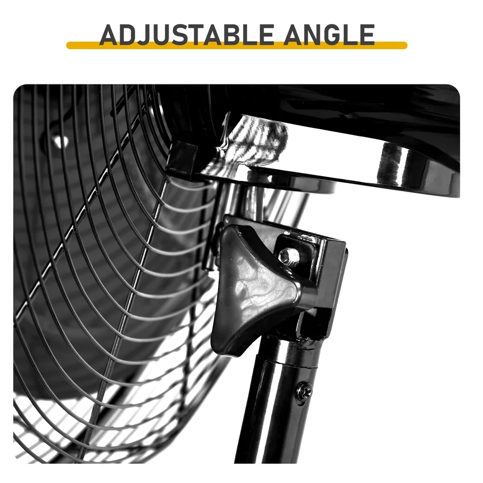 18 Inch High Velocity Oscillating Wall Mount Fan, 3 Speed Heavy Duty Metal Industrial Wall Fan, Horizontal Oscillation & Tilt Adjustable view 3