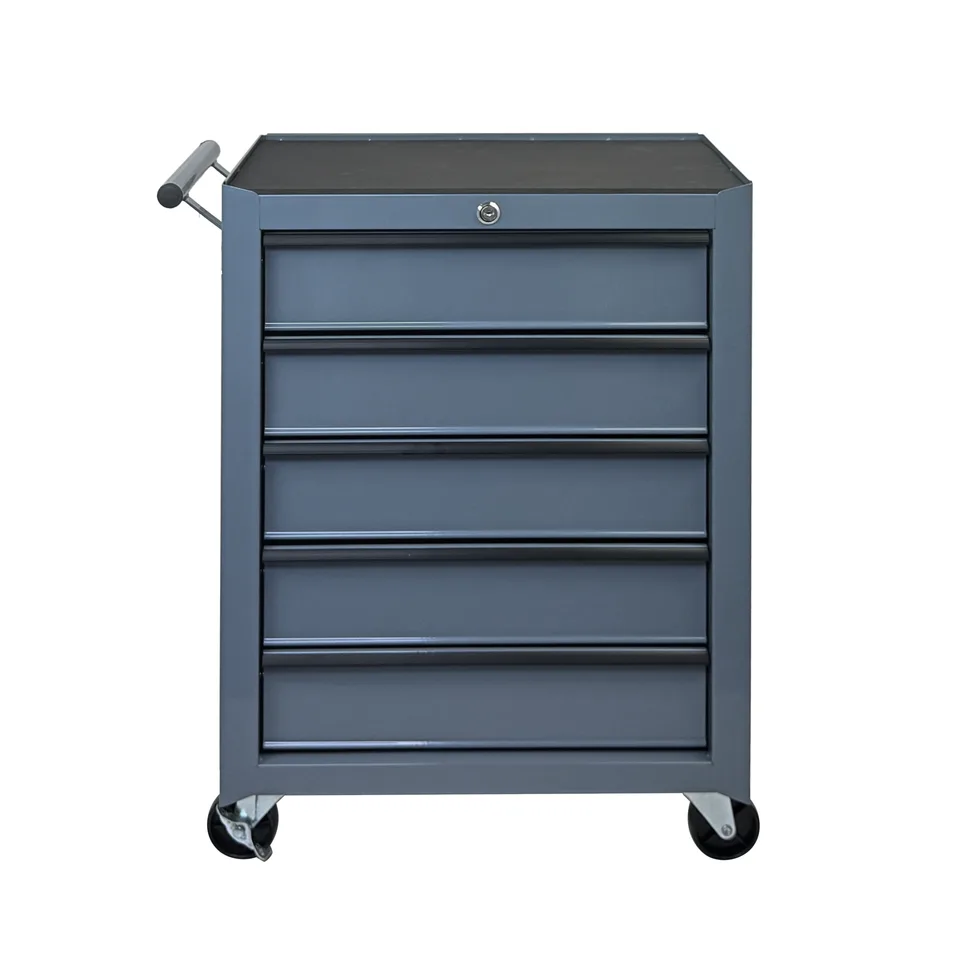 Rolling Metal Tool Chest With 5 Drawers, 20inch 5-Drawer Tool Chest Cabinet With Ball Bearing Drawer Slides, Steel Tool Storage Box Organizer-GREY