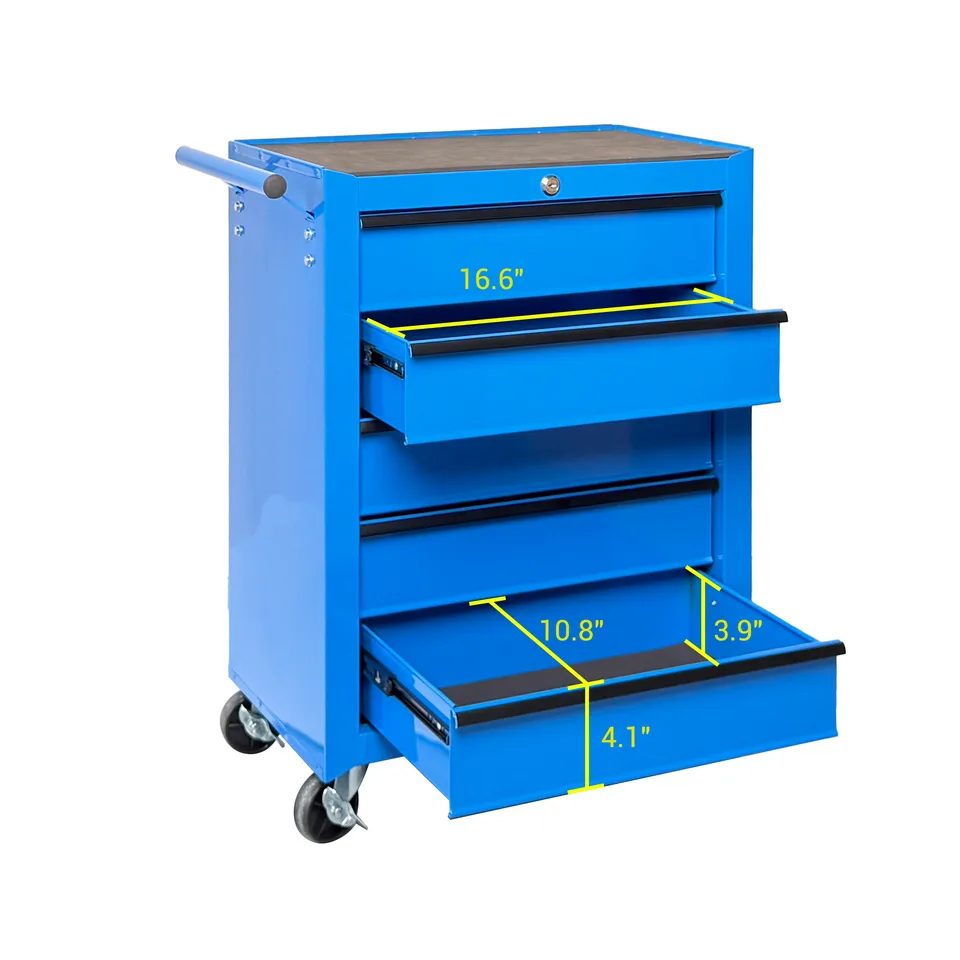 Rolling Metal Tool Chest With 5 Drawers, 20inch 5-Drawer Tool Chest Cabinet With Ball Bearing Drawer Slides, Steel Tool Storage Box view 3